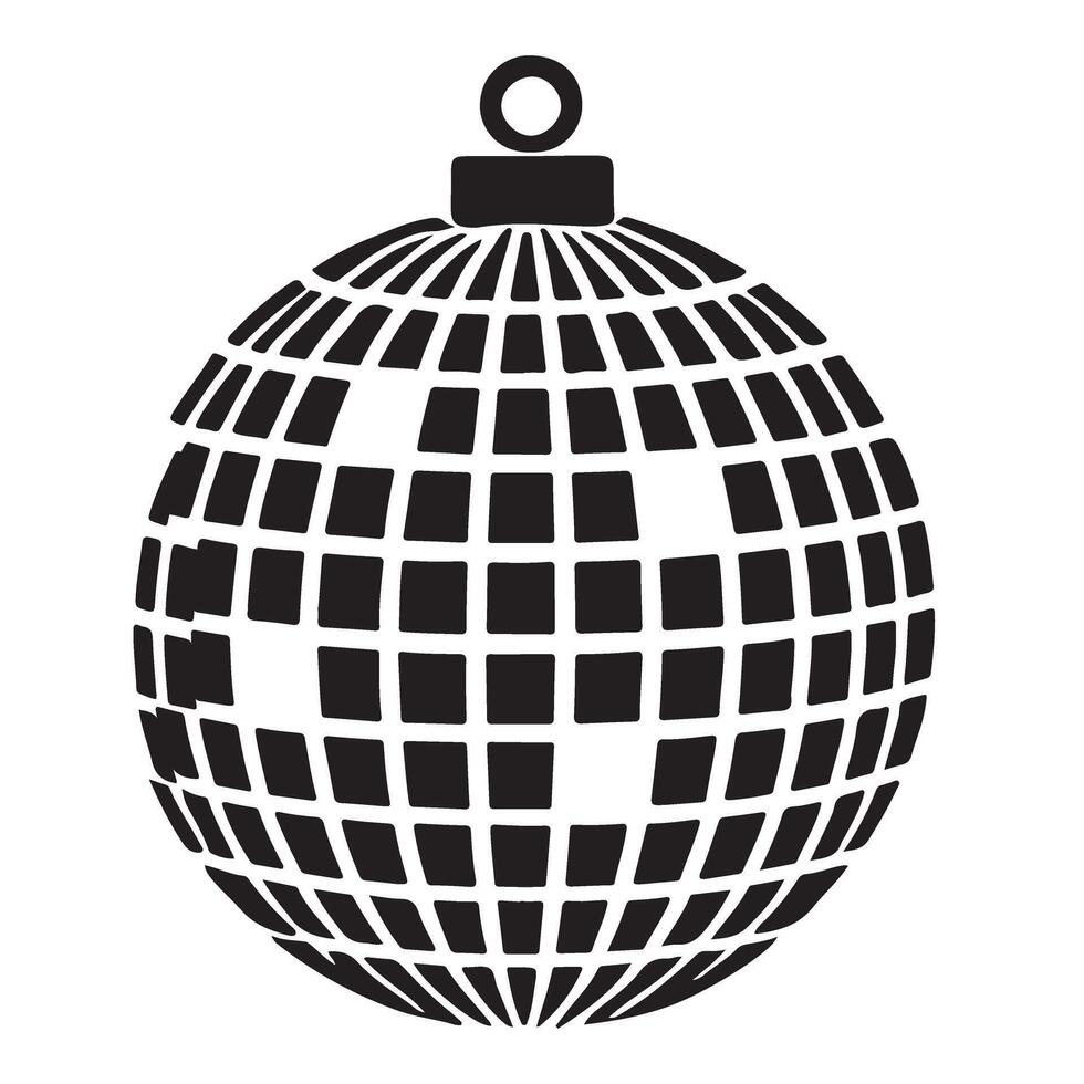Disco Ball Silhouette Ornament Illustration Design vector