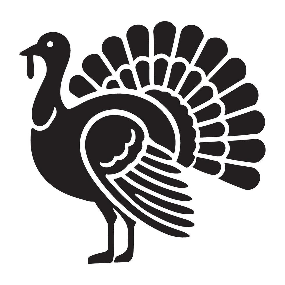 Thanksgiving Turkey Silhouette Illustration a Festive Design vector