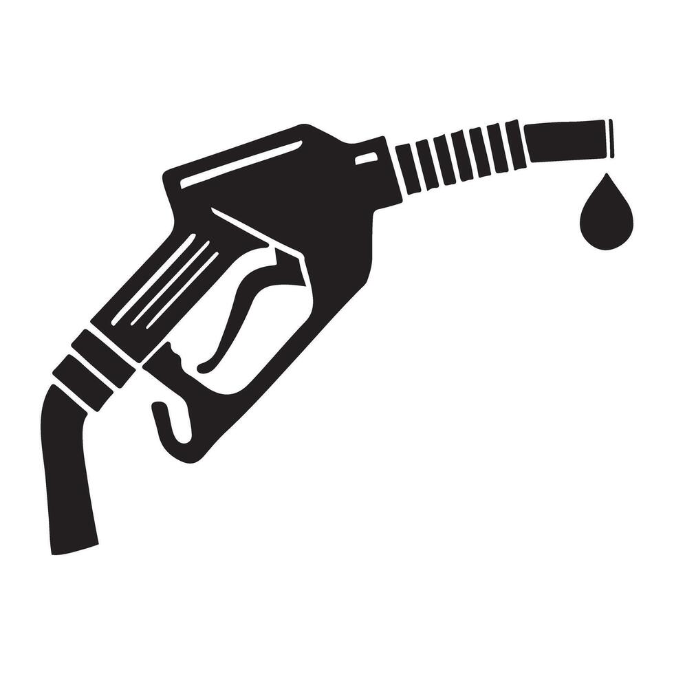 Gas Pump Nozzle Silhouette Illustration vector