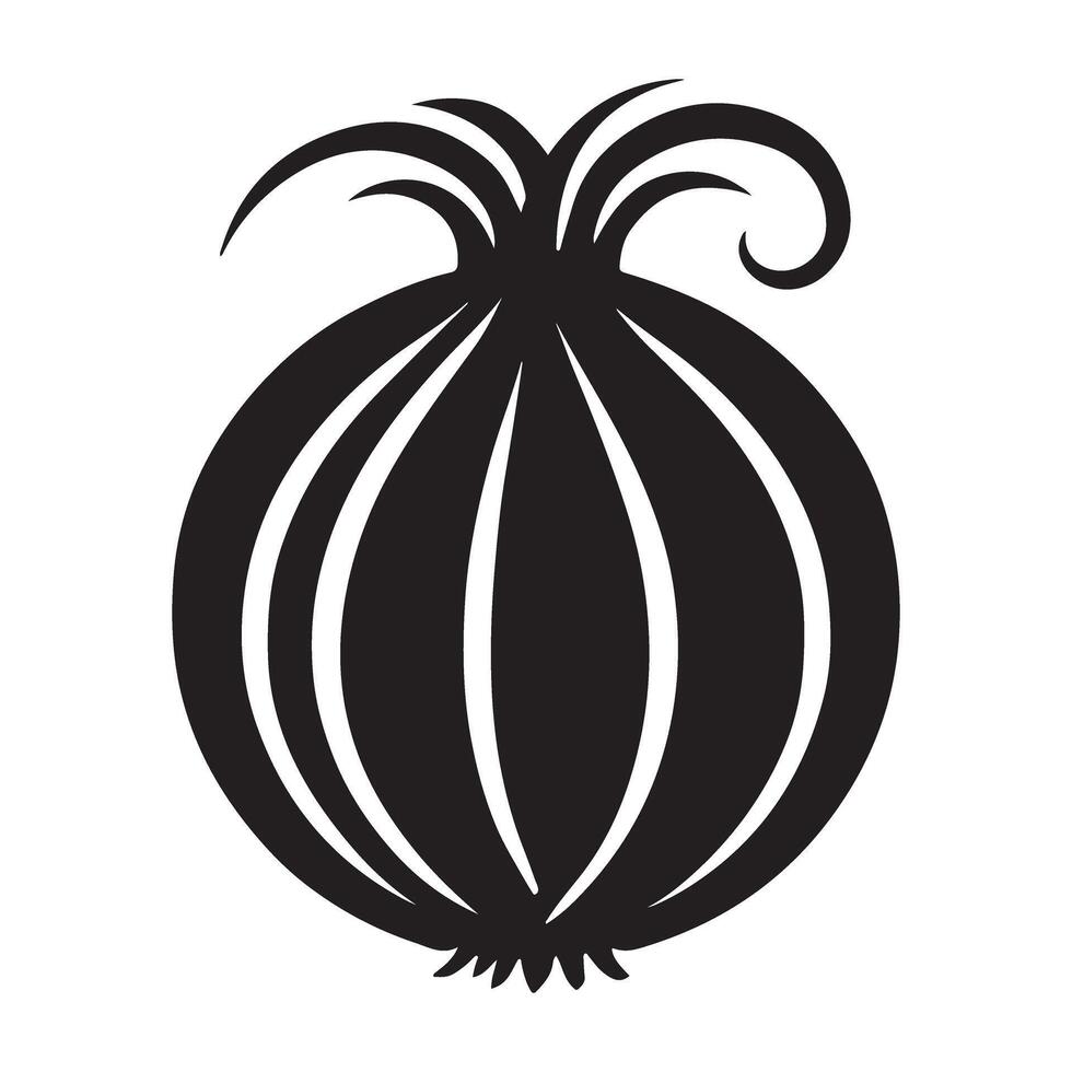 Onion Vegetable Silhouette Illustration vector