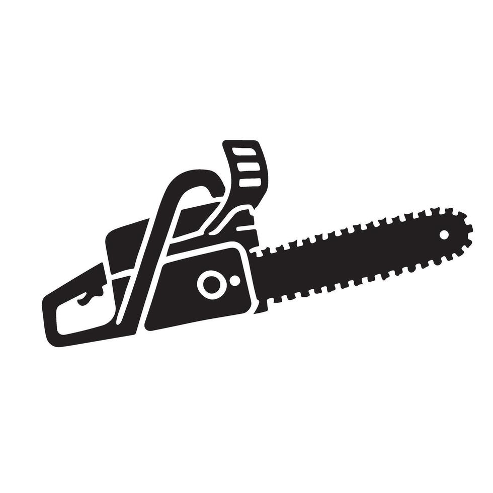 Chainsaw Silhouette Illustration a Powerful Tool vector