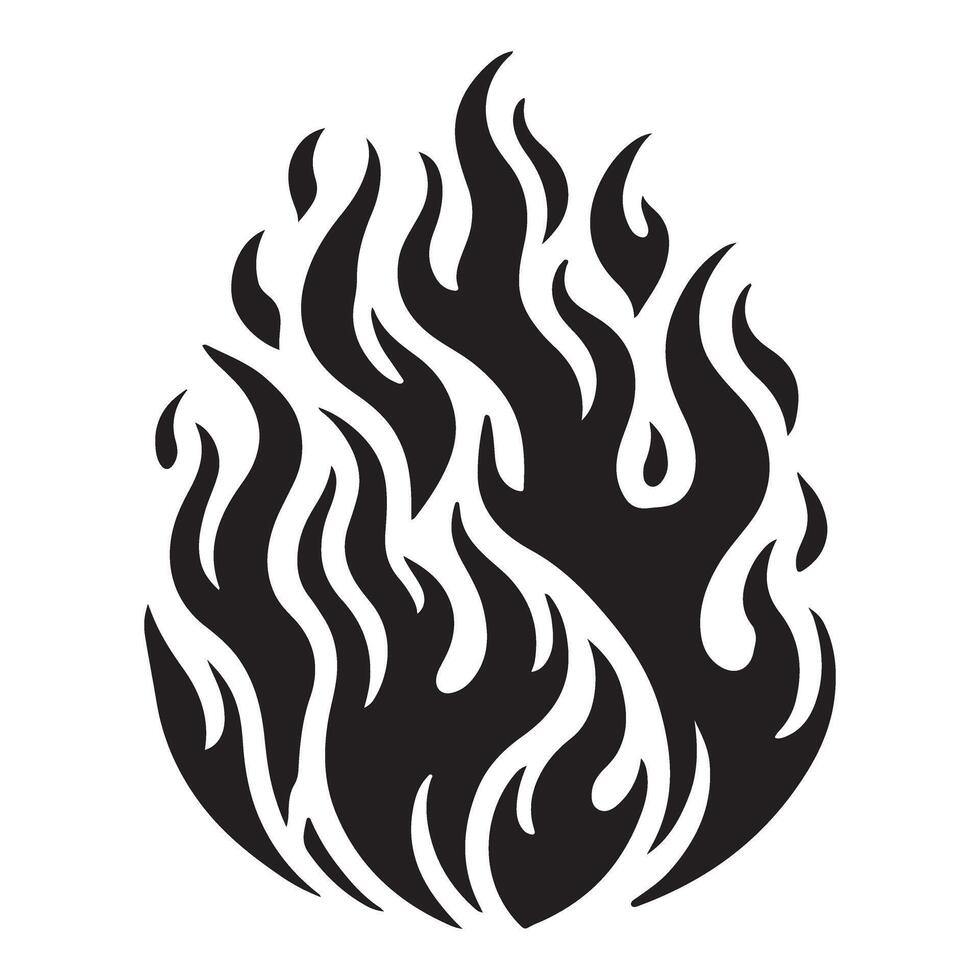 Fiery Flames Silhouette Illustration a Bold Design vector