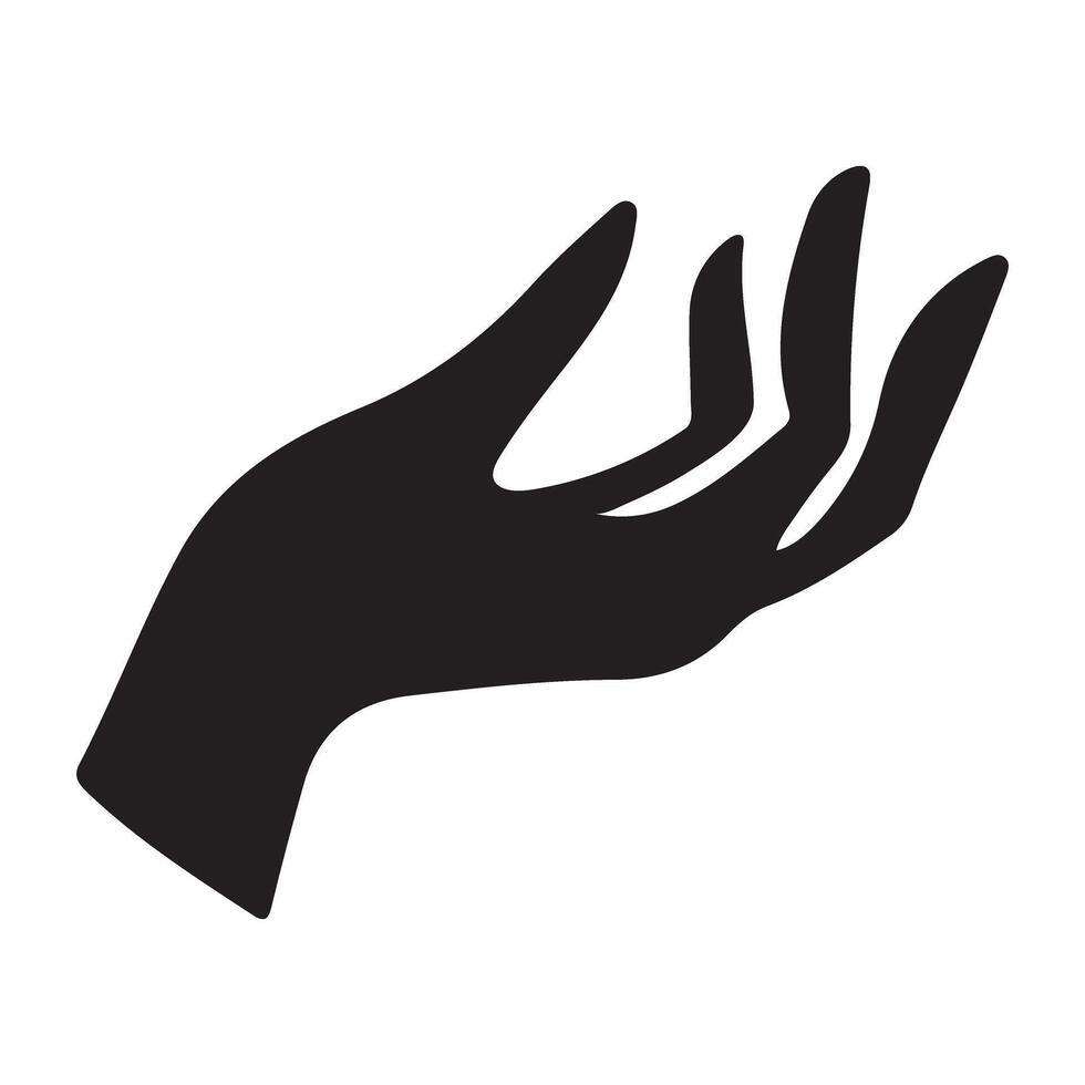 Silhouette of a Woman's Hand Offering a Gesture of Generosity Illustration vector