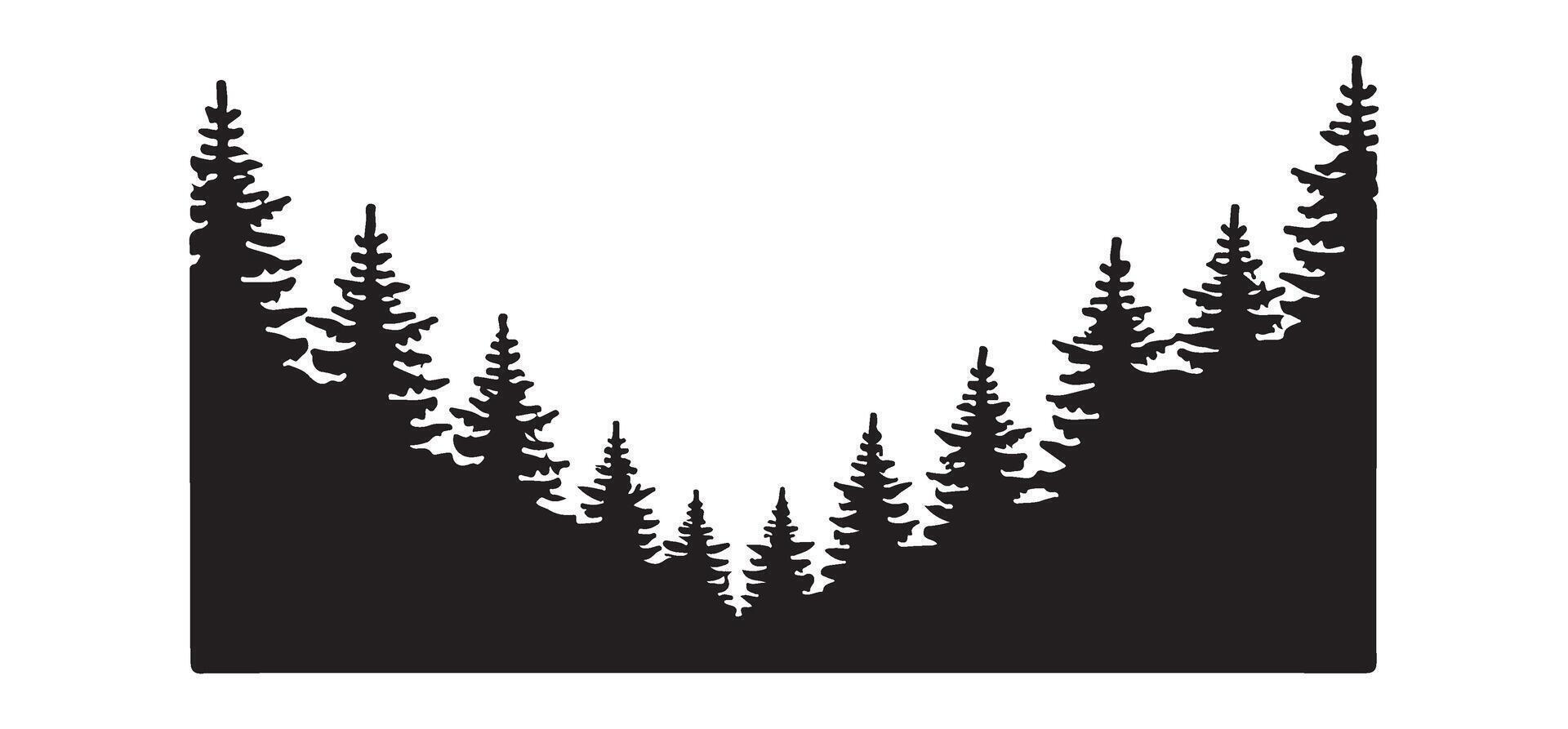 Forest Silhouette Illustration for Nature Designs vector