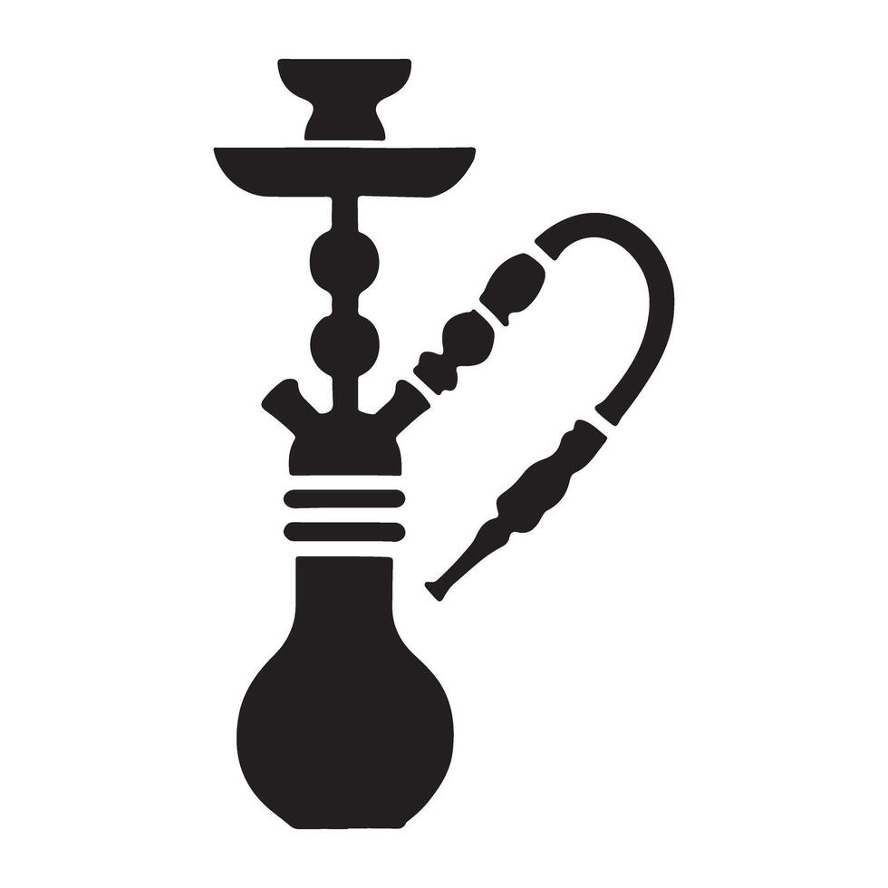 Hookah Silhouette Illustration for Cafe Designs vector