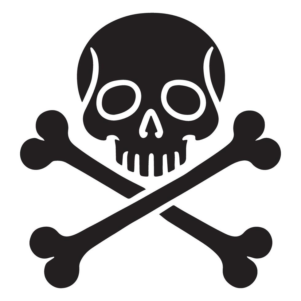 Skull and Crossbones Silhouette Graphic Art vector