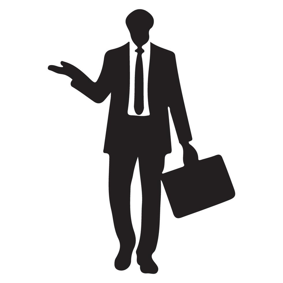 Businessman Carrying Briefcase Silhouette Illustration vector