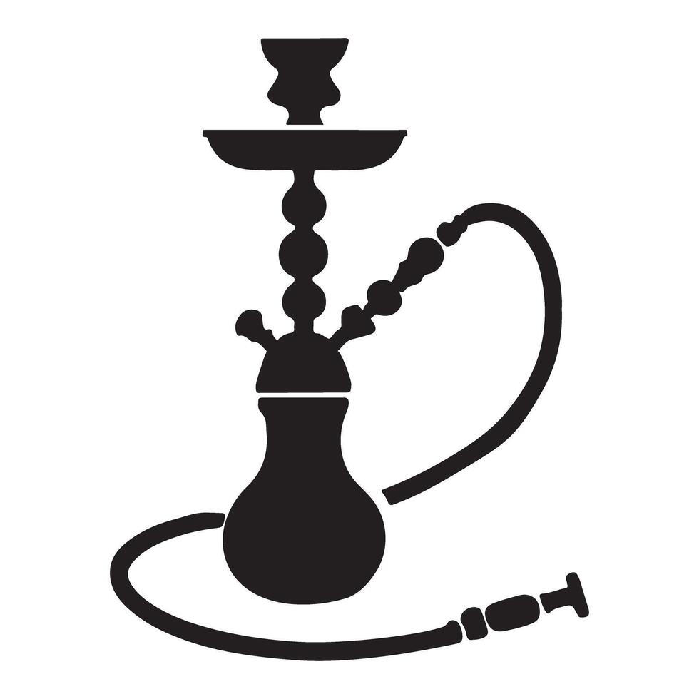 Hookah Silhouette Illustration for Lounge Designs vector