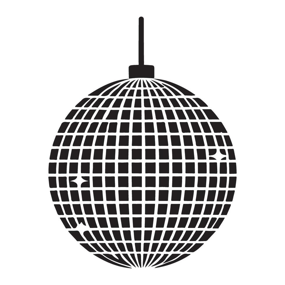 Sparkling Disco Ball Silhouette Illustration Design vector