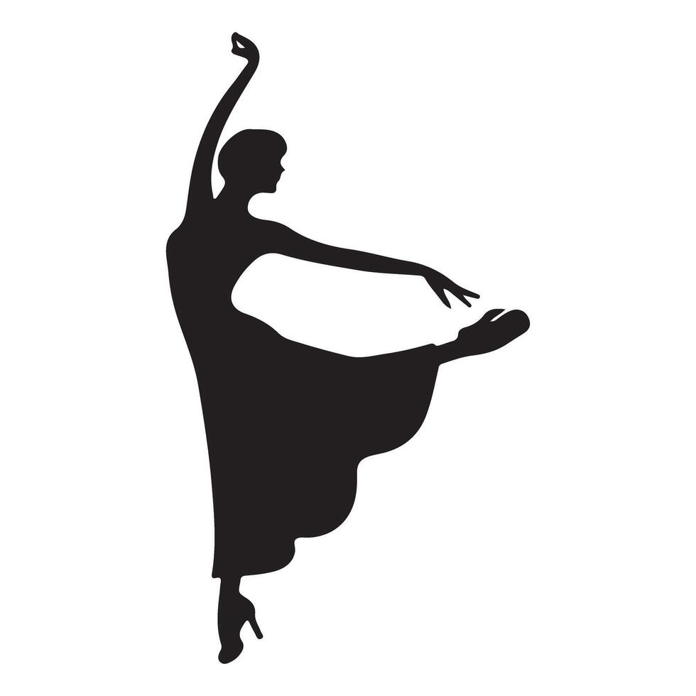 Elegant Ballerina Silhouette Illustration for Dance Designs vector