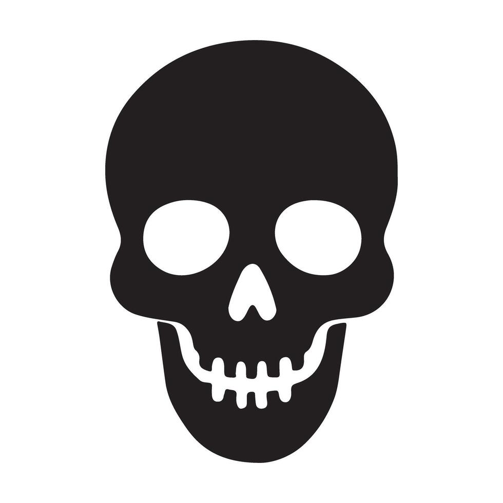 Human Skull Silhouette Illustration Symbolizing Mortality vector