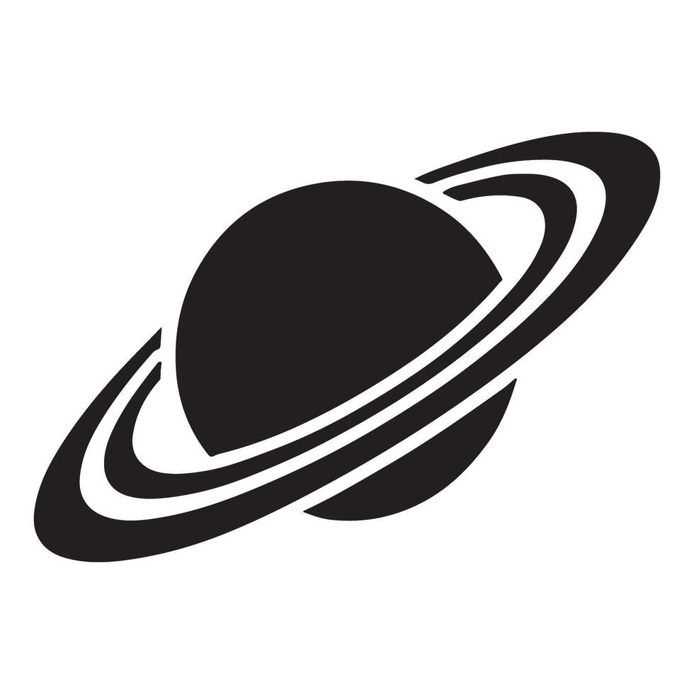 Saturn Planet Silhouette Illustration vector