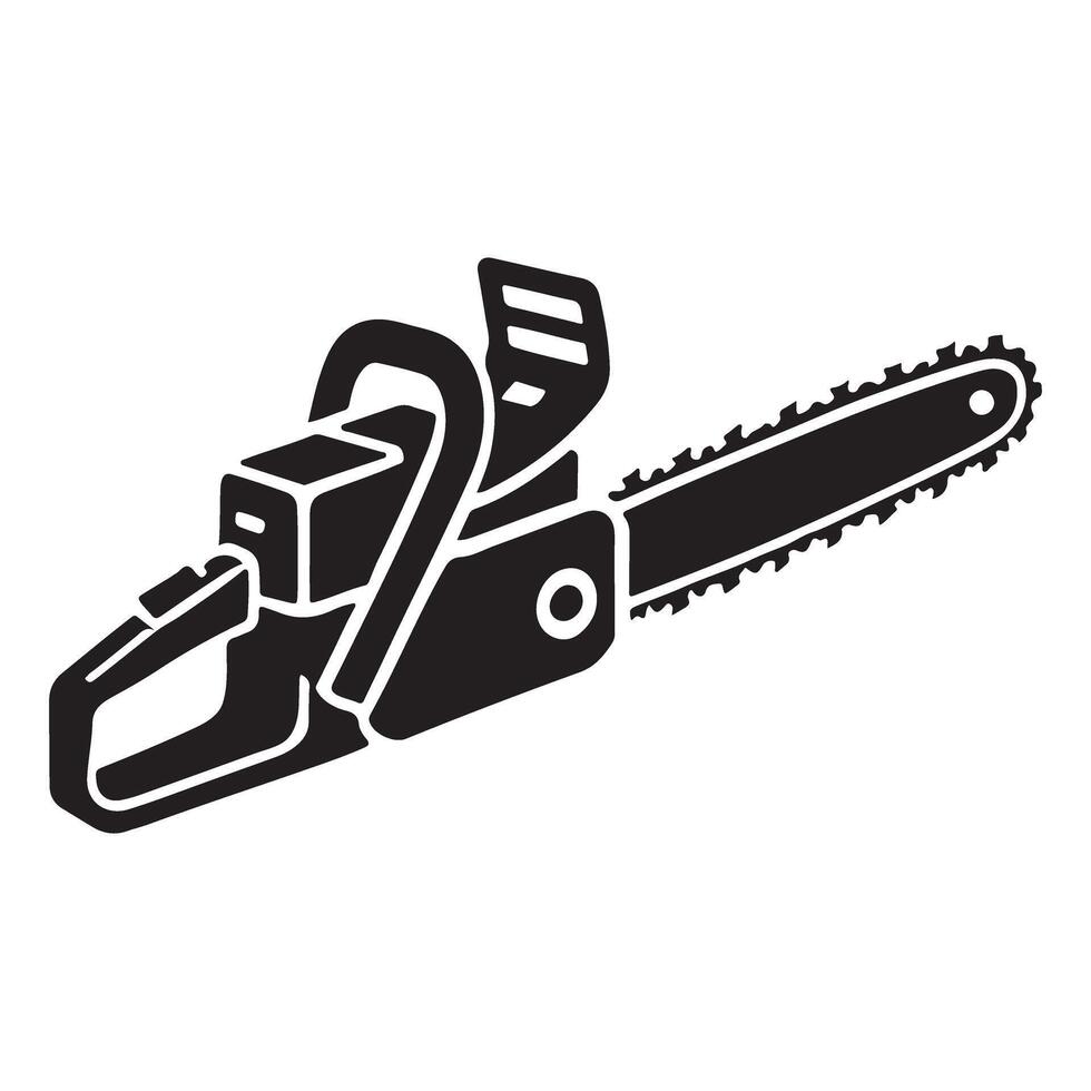 Chainsaw Silhouette Illustration for Logging vector