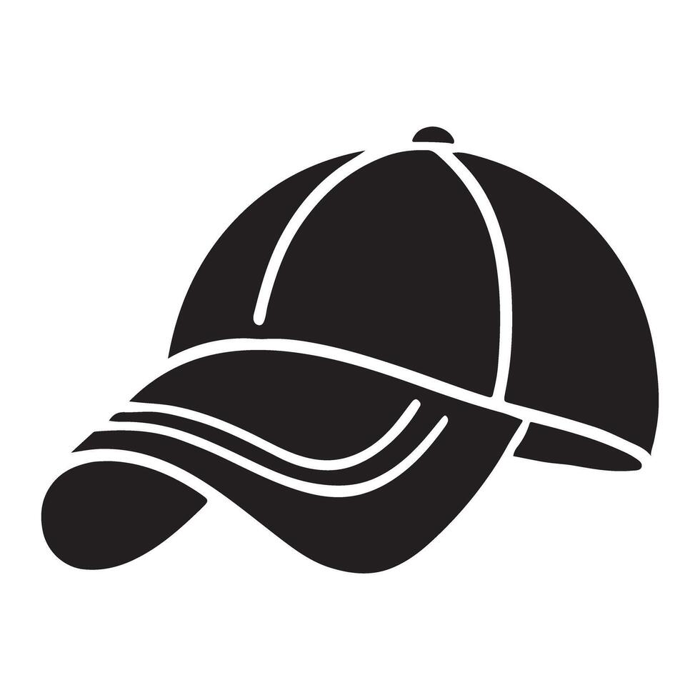 Baseball Cap Silhouette Illustration Design vector