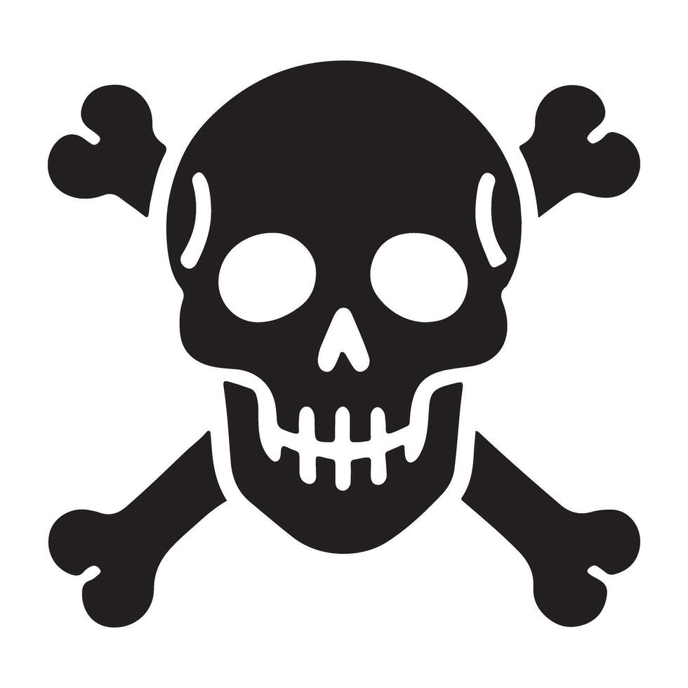 Skull and Crossbones Silhouette Illustration vector