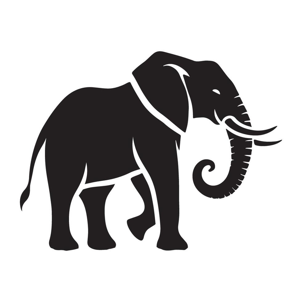 Silhouette Illustration of an Elephant vector