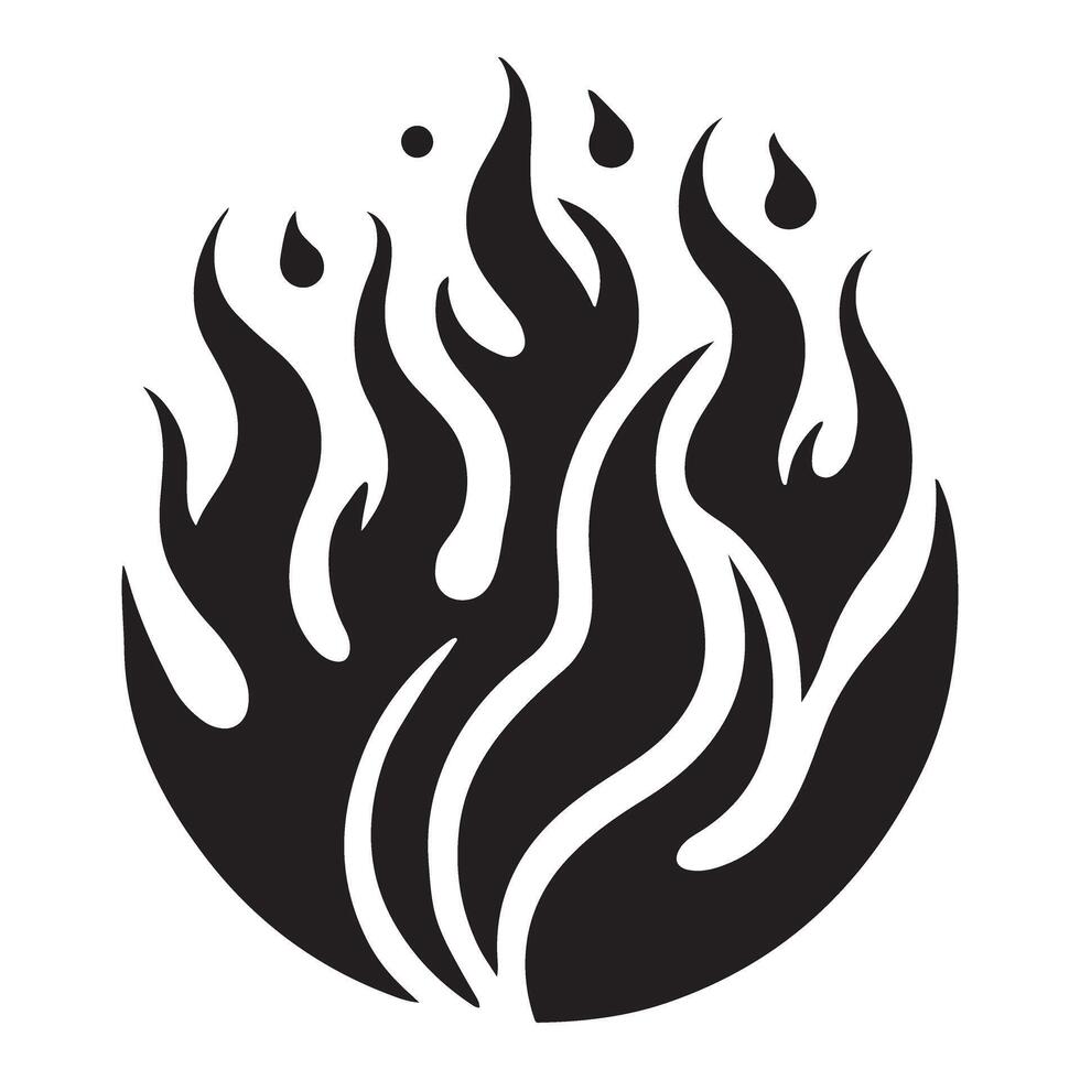 Fiery Flames Silhouette Abstract Graphic Design vector