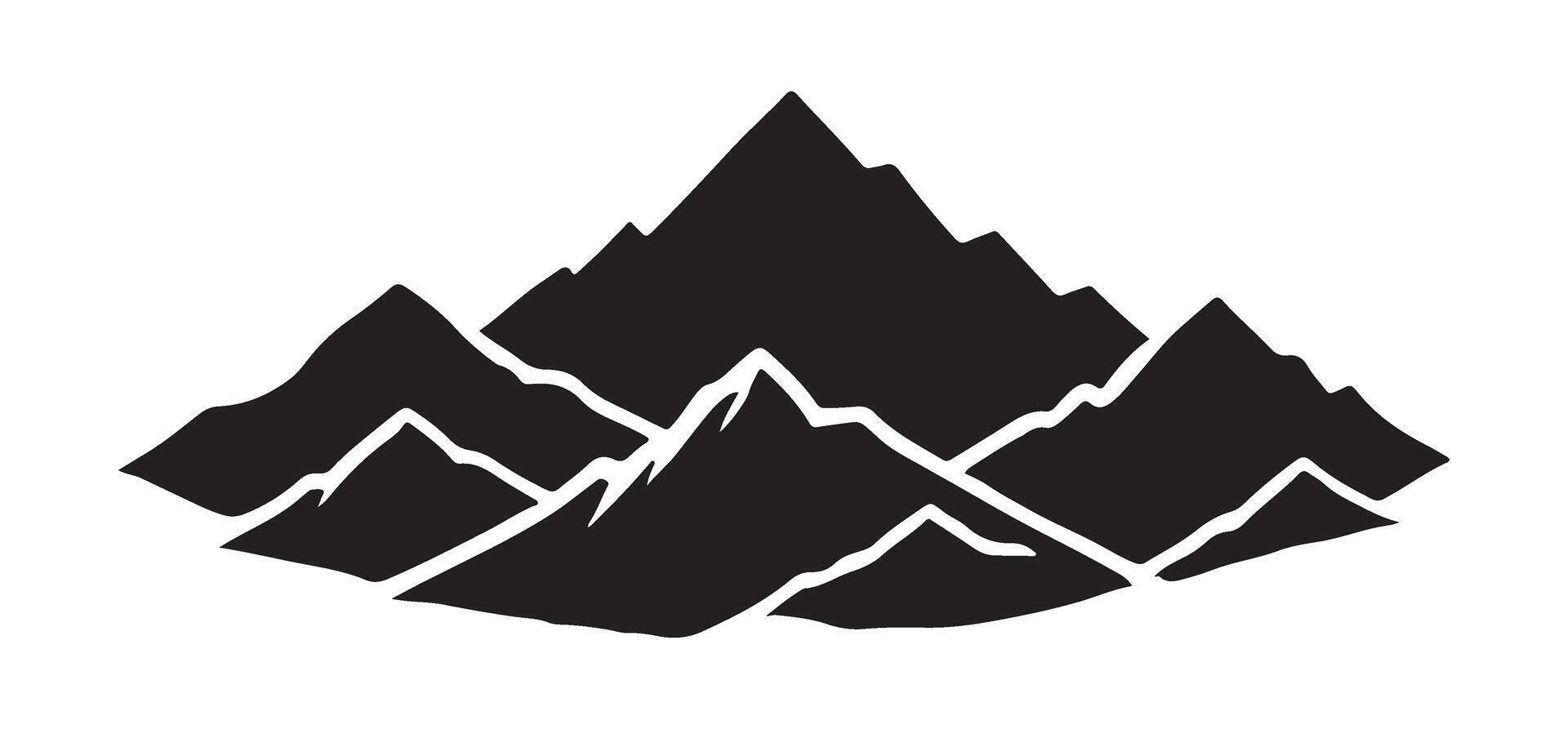 Majestic Silhouette Mountain Range Illustration vector