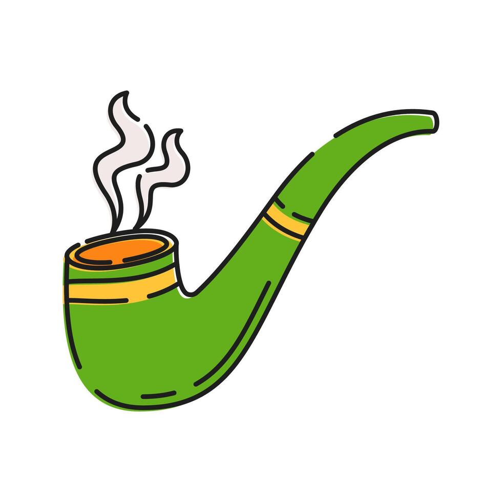 Pipe Illustration, A smoking pipe Illustration, associated with Irish folklore and leprechauns. vector