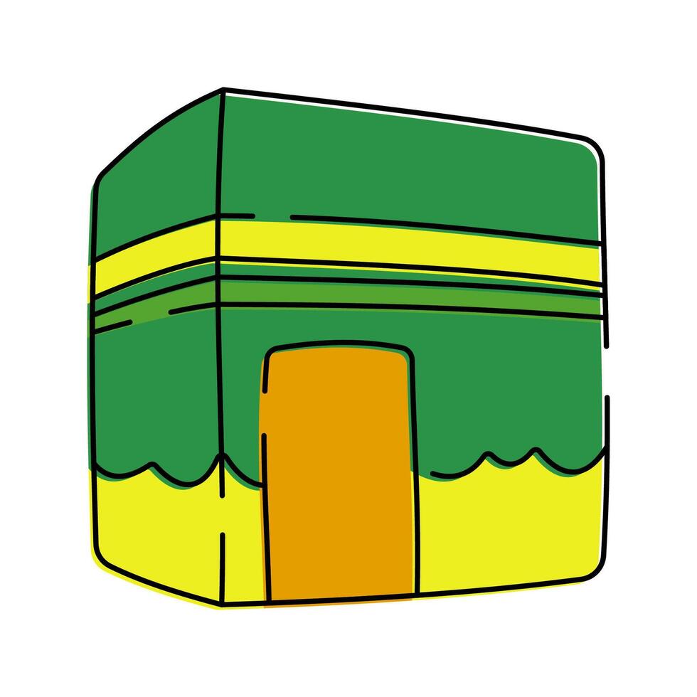 The holy Kaaba in Mecca, a central element of Islamic rituals and Ramadan. vector