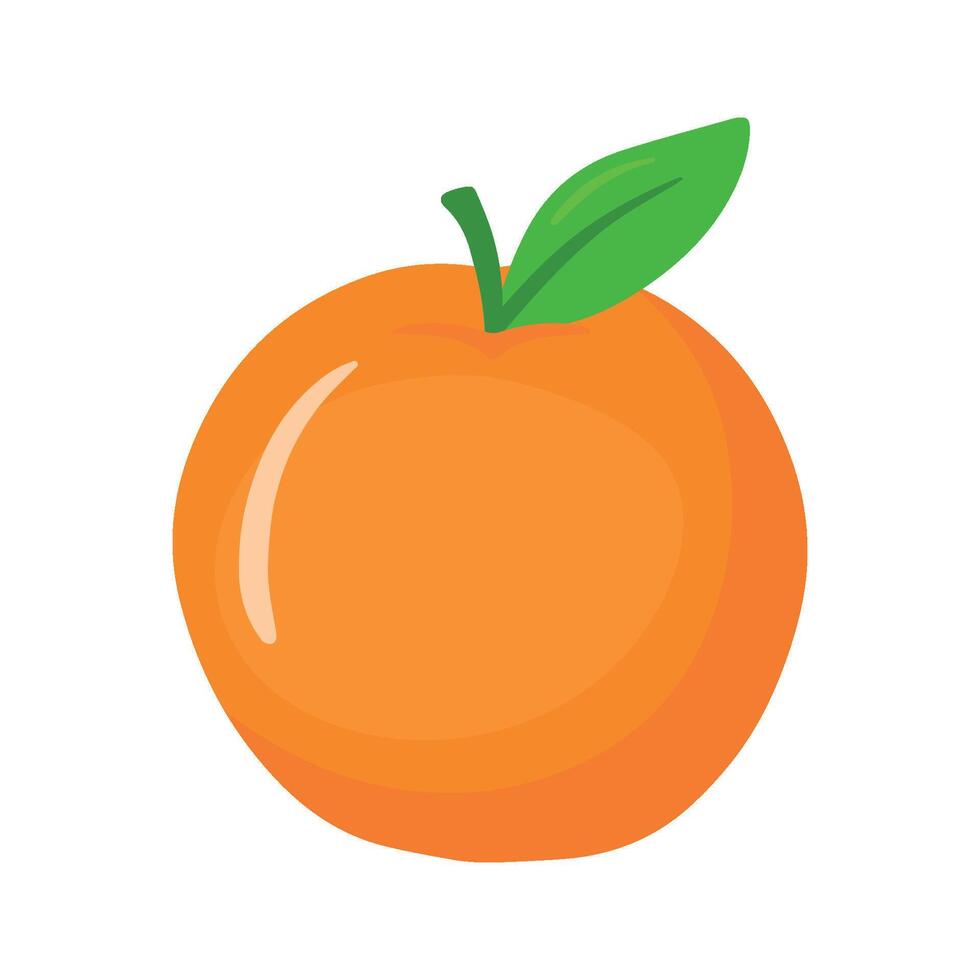 Fresh Orange Fruit Icon Illustration in Cute Cartoon Design vector