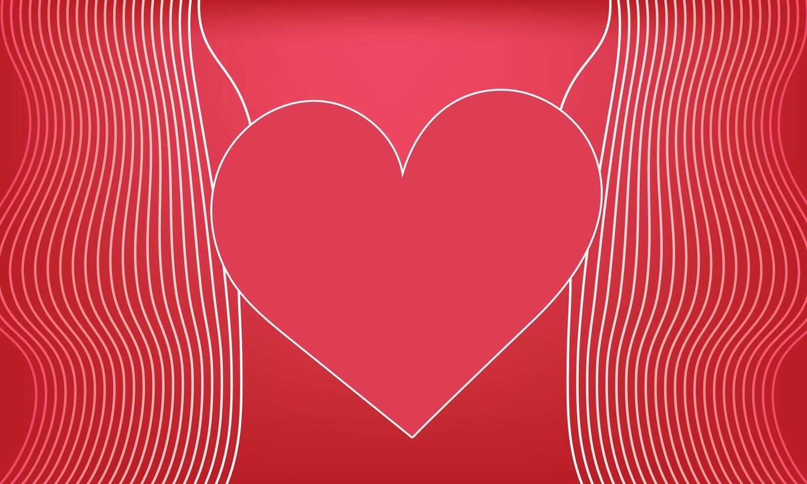 Valentine's Day Heart Wave Abstract Background. vector