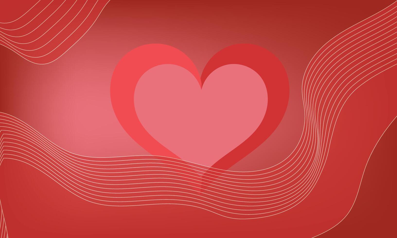 Valentine's Day Heart Wave Abstract Background. red Heart shapes for valentine's day background. vector