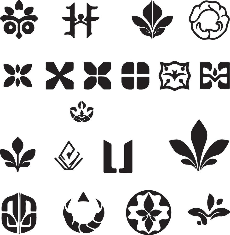 A set of different logos and symbols vector