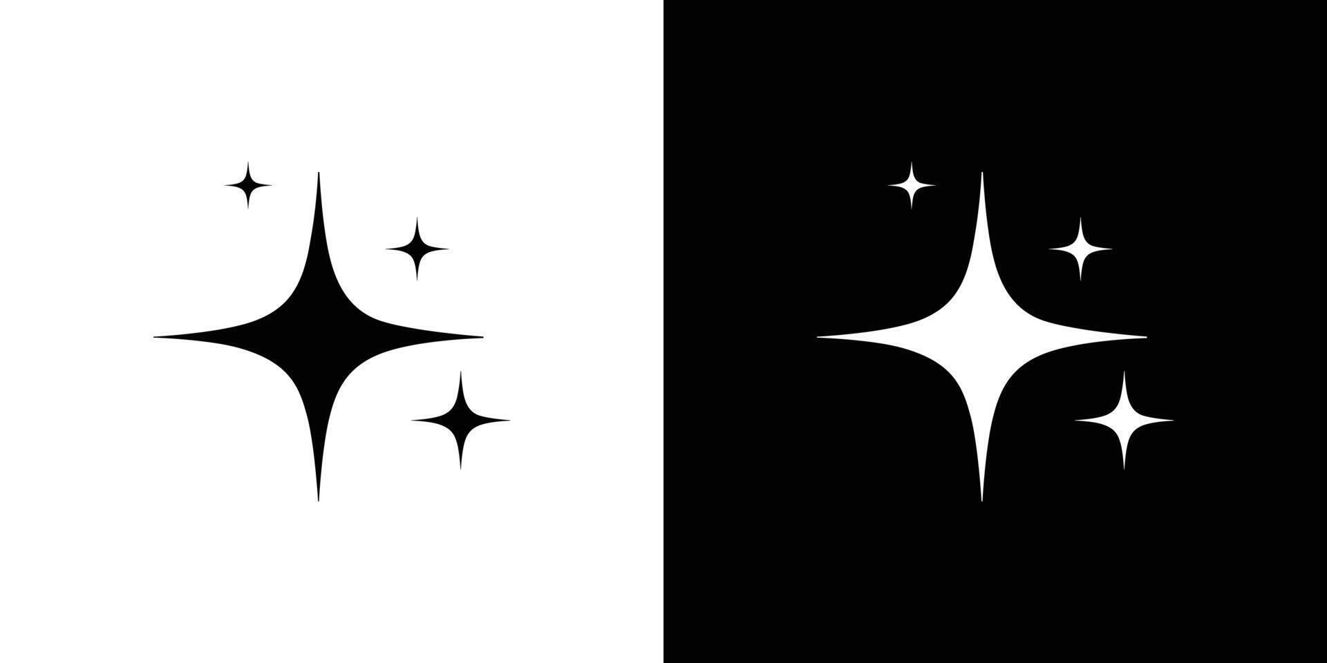 Set of star shapes. Retro futuristic sparkle icons vector