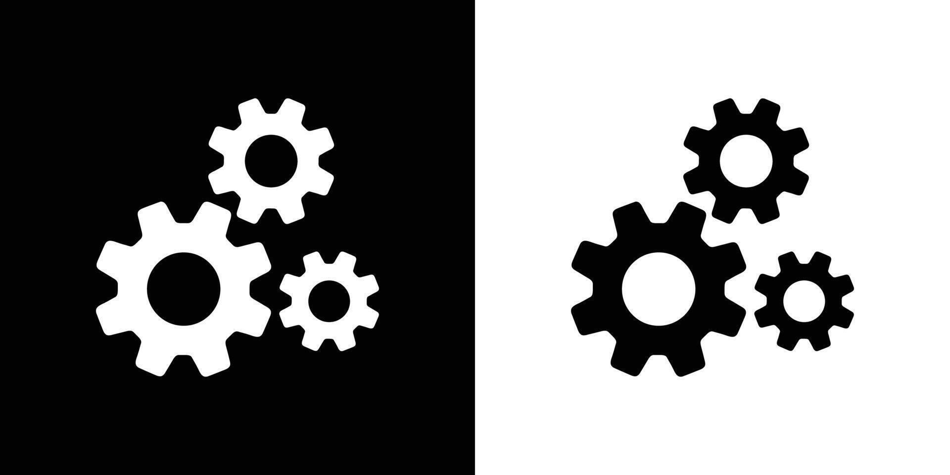 System icon solid and outline, settings icon vector