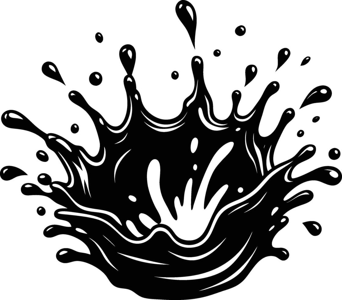 Black water shapes splashes vector