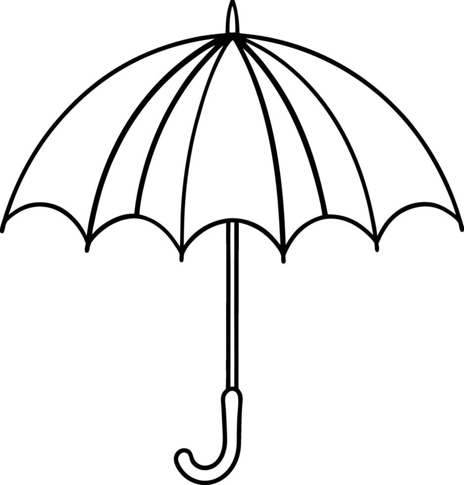 umbrella silhouette on white background vector
