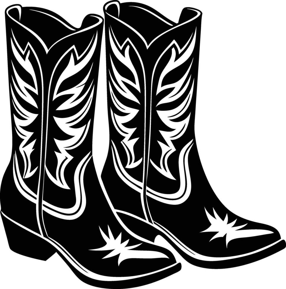 Cow boy Boot vector