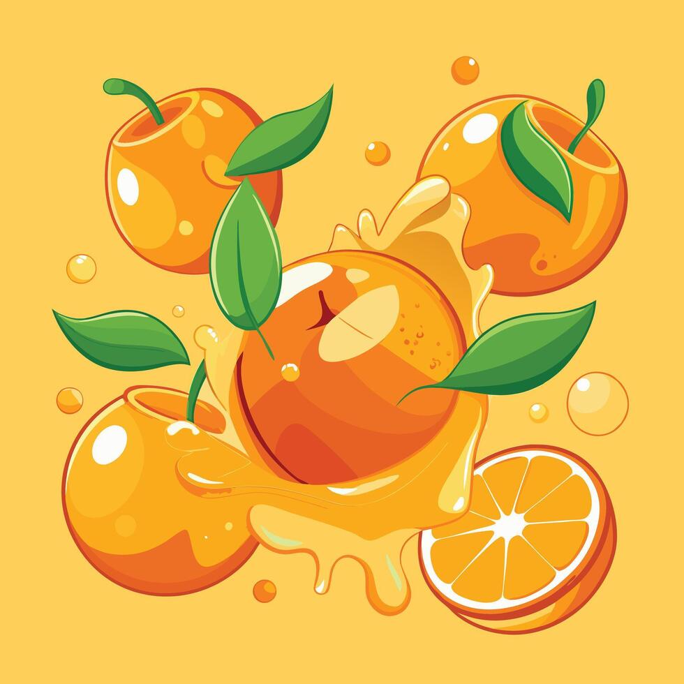 Orange splashing design vector