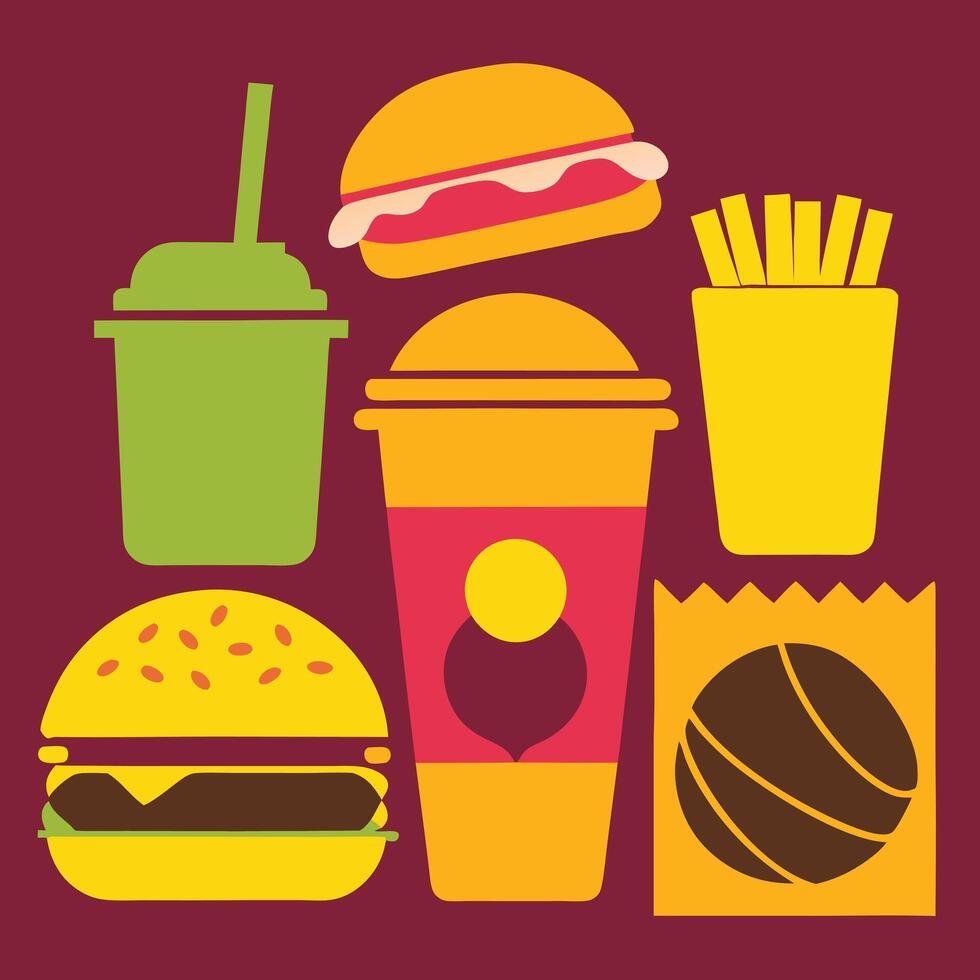 fast food silhouette vector