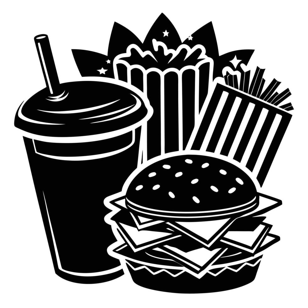 Fast food icon vector