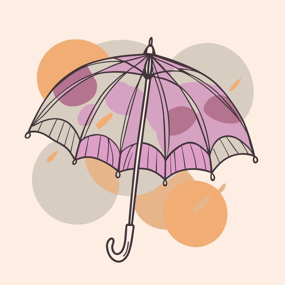 colorful umbrella silhouette vector