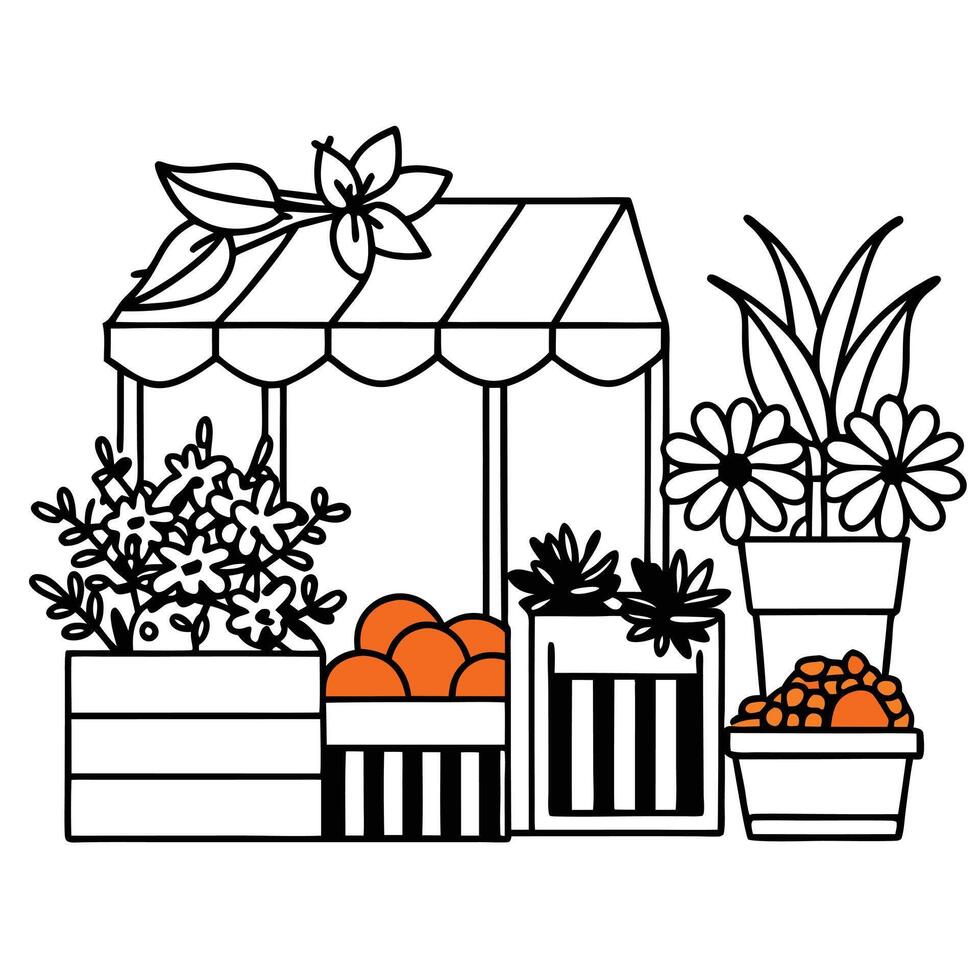 Set of abstract Flower Market posters. vector