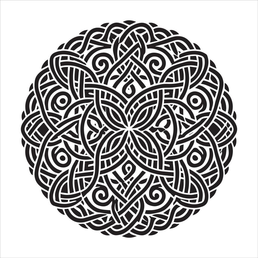 Timeless Ornamental Mandala Pattern on White Canvas vector
