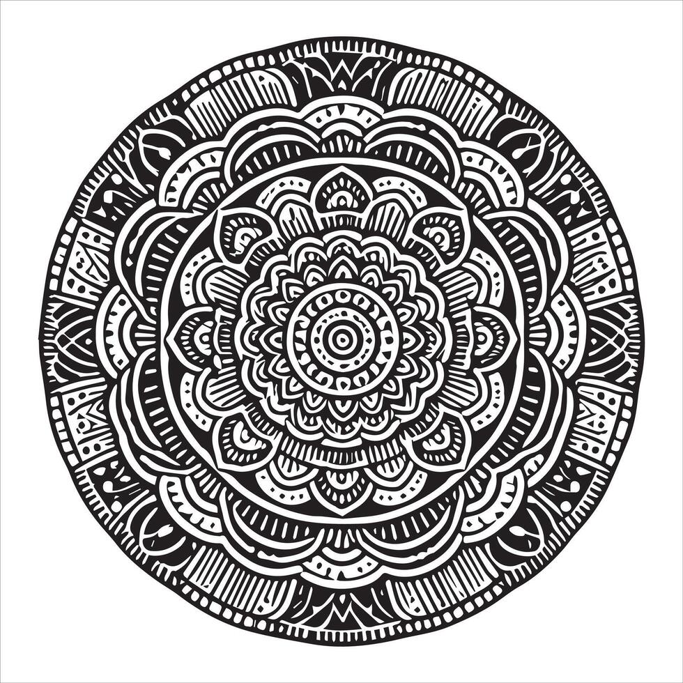 Elegant Ornamental Mandala Design on White Canvas vector
