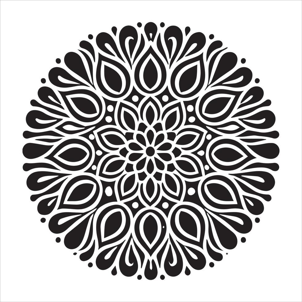 Elegant Mandala Design for High-End Coloring Book Projects vector