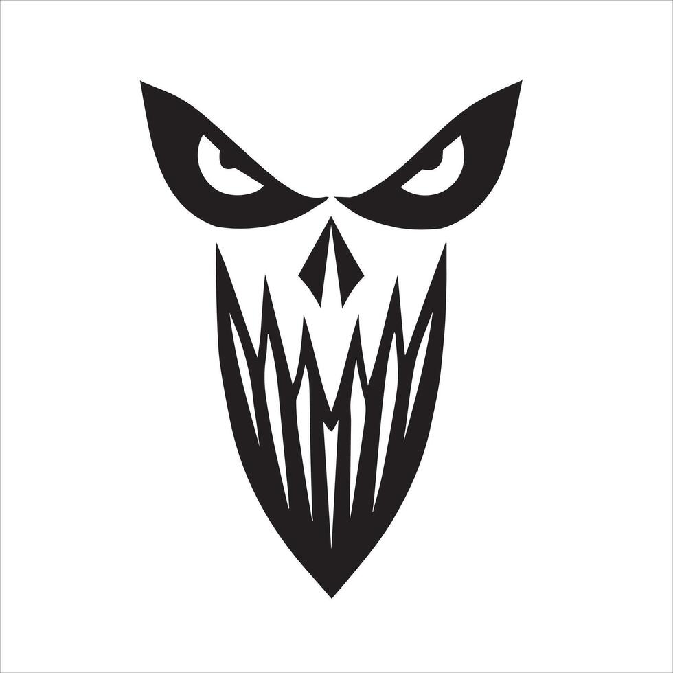 Spooky Halloween Ghost Face Expression Clipart vector