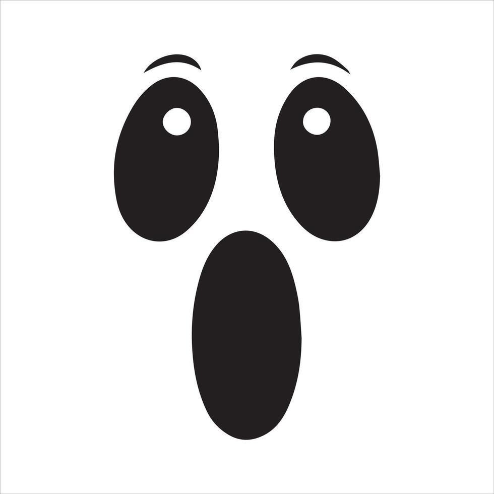 Spooky Ghost Face Clipart with Frightening Expression vector