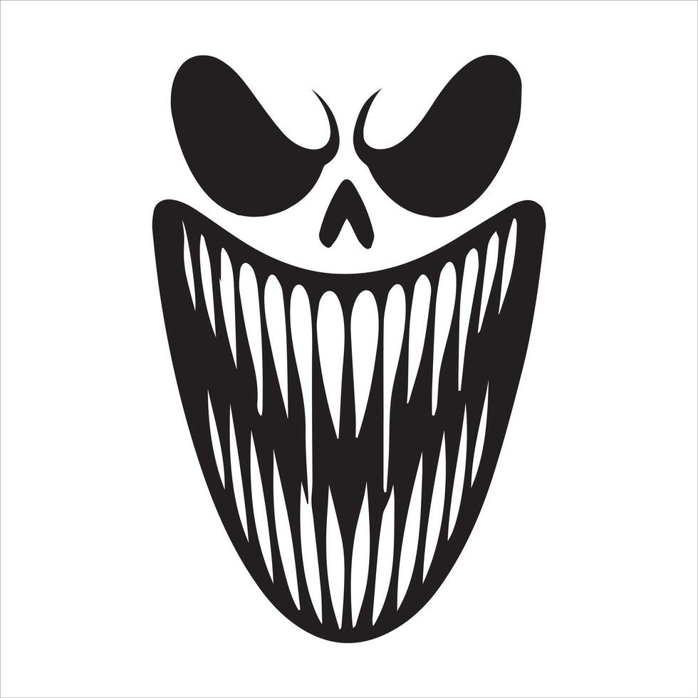 Eerie Ghost Face Expression Clipart Illustration vector