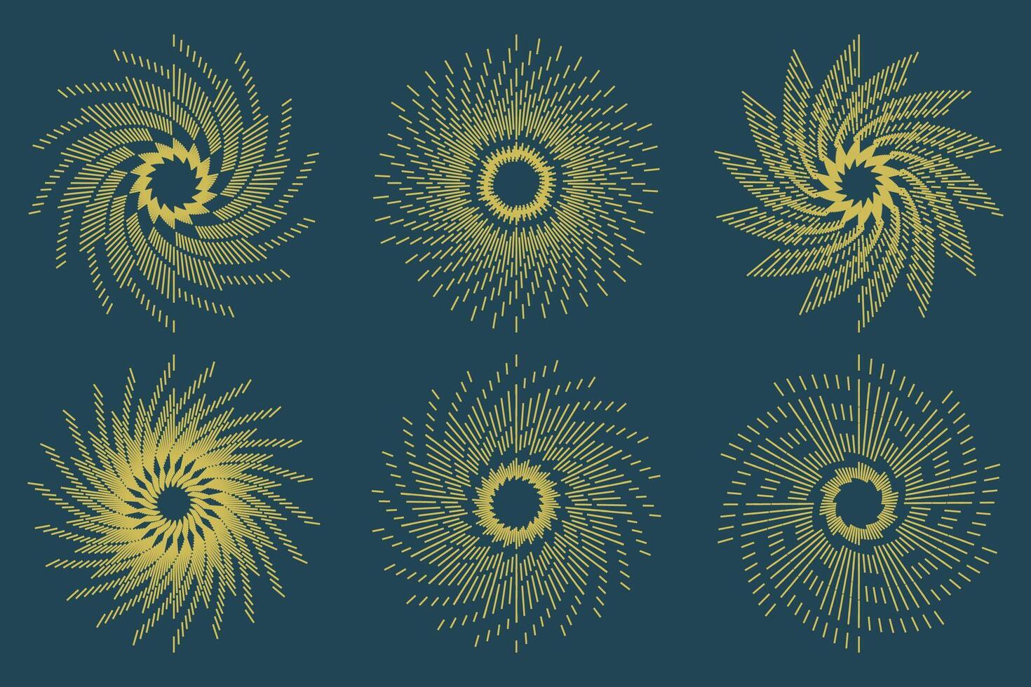 Fireworks set gold fireworks with lines and sparkles firework collection vector