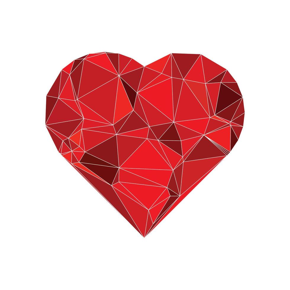 Abstract love heart of geometric shapes design. vector