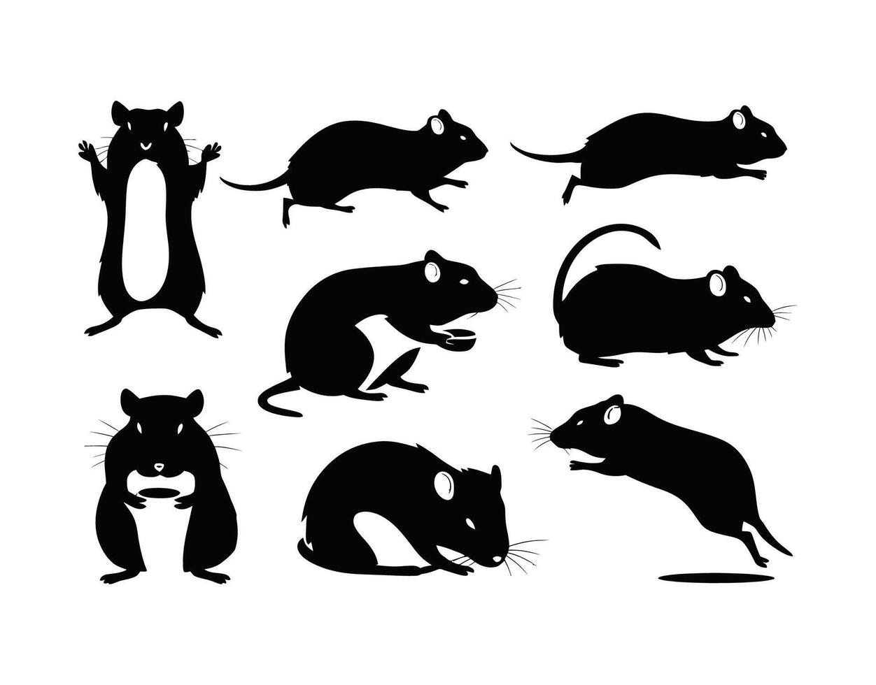 Gerbil Silhouette Collection in Format vector