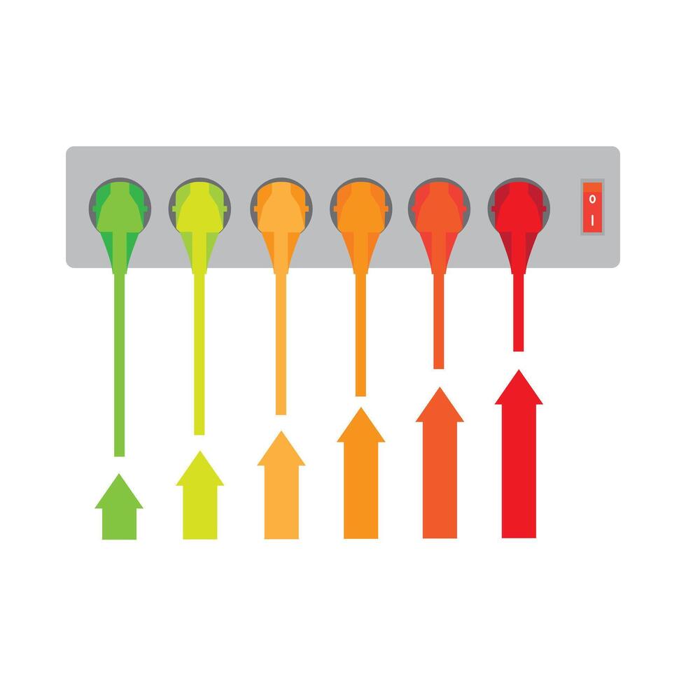 Houses plug to socket. Energy efficiency concept. vector