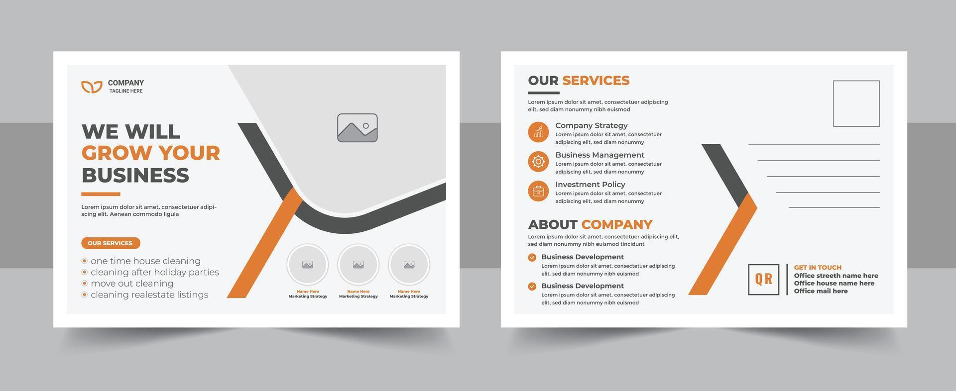 Modern corporate business EDDM postcard design template layout vector