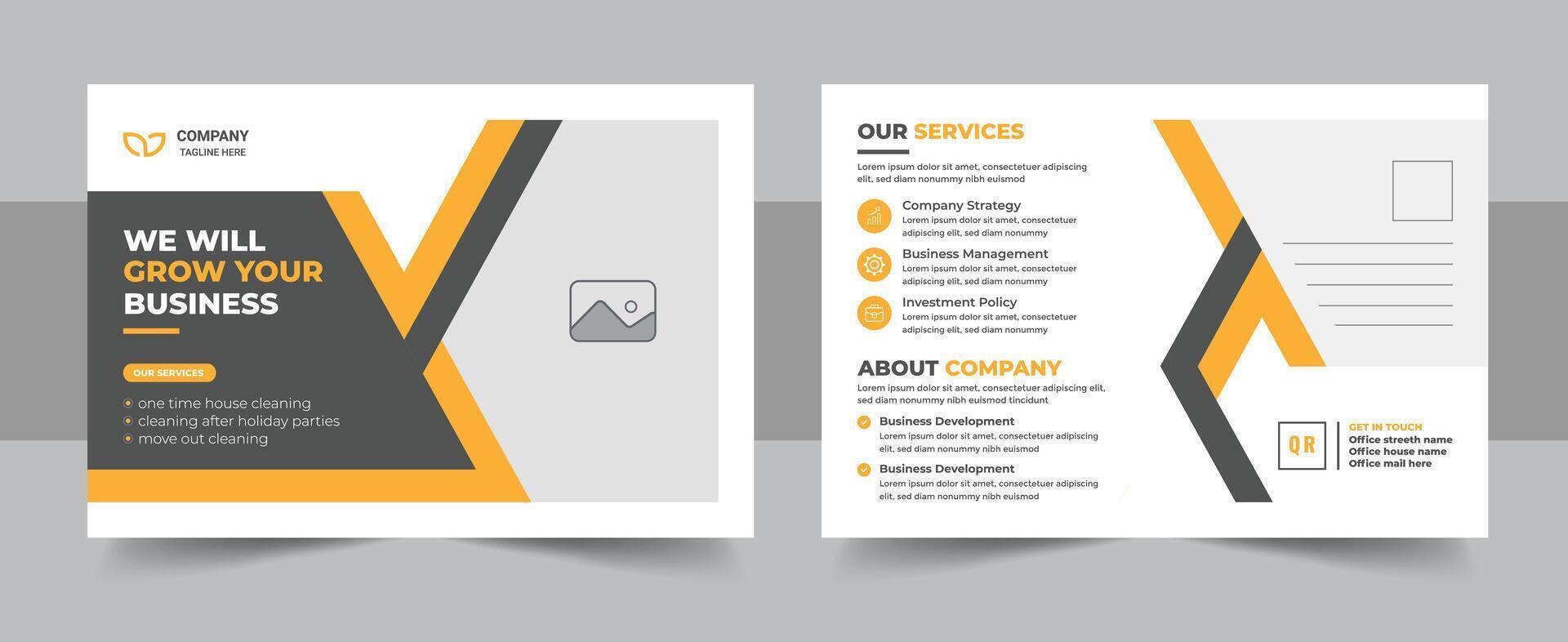 Corporate business postcard template design or modern EDDM template layout vector